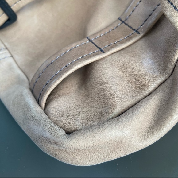 Leather Taupe Crossbody Hipster Bag - Picture 5 of 9